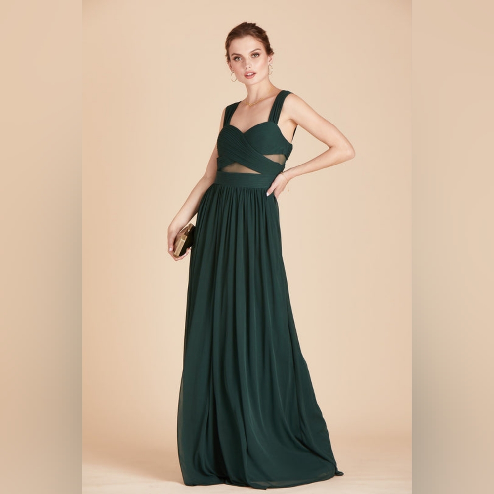 Birdy Grey Elyse Dress Emerald Mesh with Peek-a-boo Cut Outs